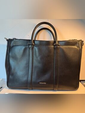 Coach Black Leather Brief Bag - Men unisex leather laptop